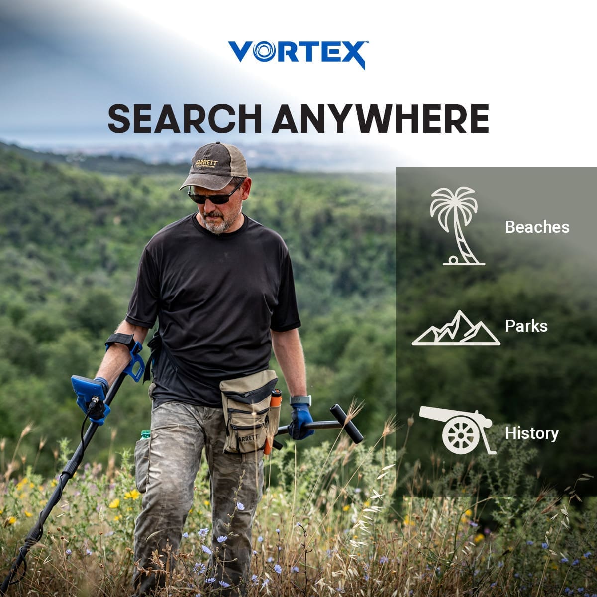 Erzincan Garrett Vortex VX5 Dedektör - Vortex ekran düzeni, hedef ID okumayı sade tutarak yeni kullanıcıyı hızlandırır.